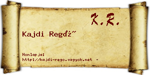 Kajdi Regő névjegykártya